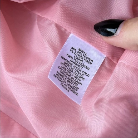 Liz Claiborne Charleston pink blazer jacket faux pearl buttons silver size 4 NWT - Picture 9 of 14